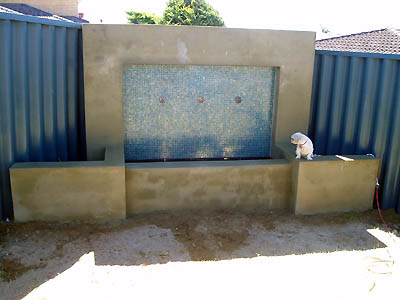 water wall with taps